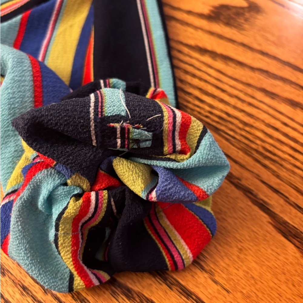 L&B Multicolor Striped Long Button-Front Top - Navy, Red, Yellow, Teal, Purple - Picture 11 of 11